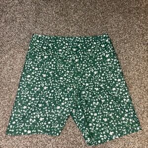 Old Navy Green Floral Bike Shorts